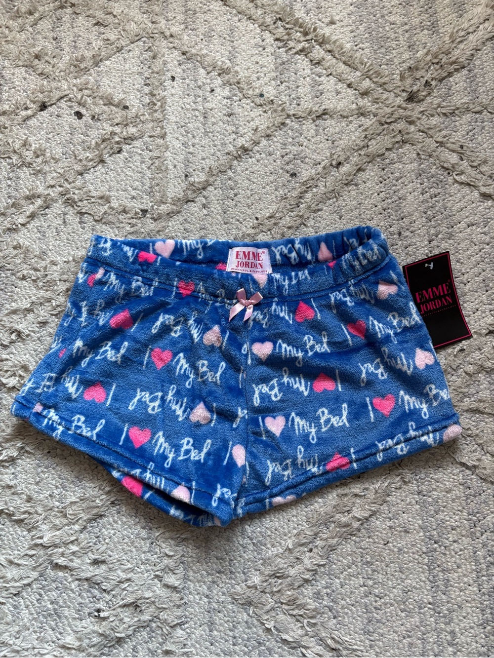 y2k I heart my bed pj shorts